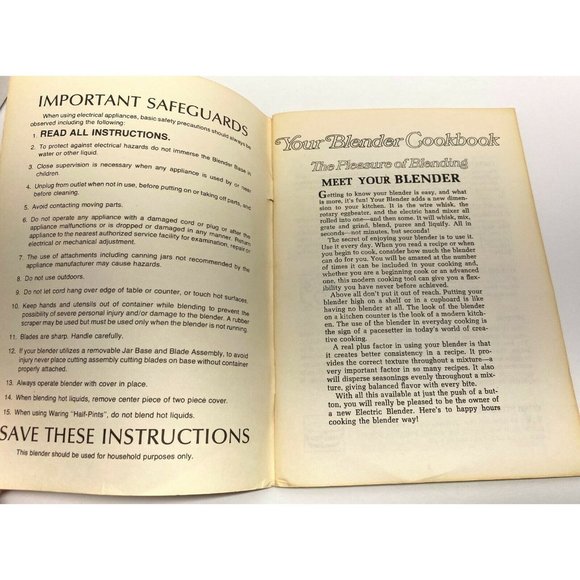 Your Blender Cookbook Pleasure of Blending Vintage Waring 7 Speed Blender Recipe - Picture 2 of 7